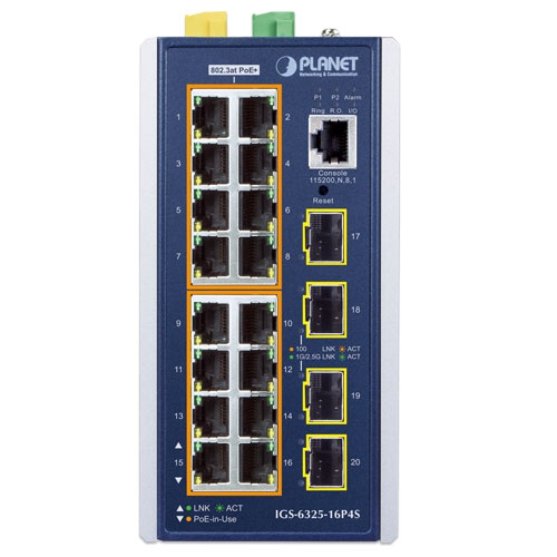 Industrial L3 16-Port 10/100/1000T 802.3at PoE + 4-Port 1G/2.5G SFP Managed Ethernet Switch 2 box IGS 6325 16P4Sv2 01