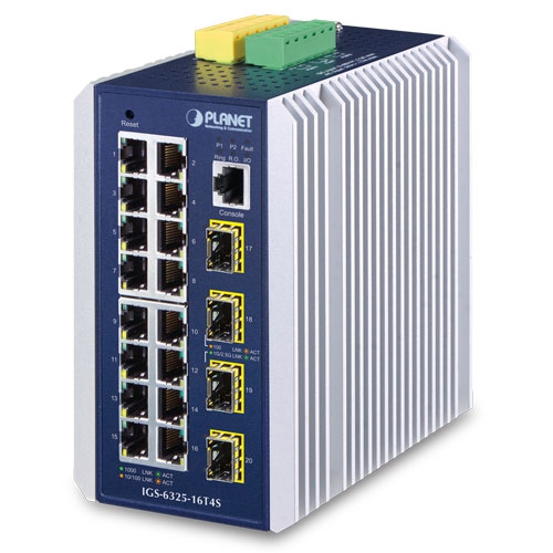 Industrial L3 16-Port 10/100/1000T + 4-Port 1G/2.5G SFP Managed Ethernet Switch 1 box IGS 6325 16T4Sv1.2