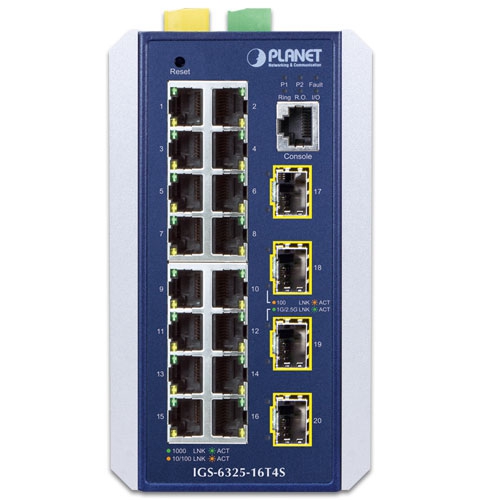 Industrial L3 16-Port 10/100/1000T + 4-Port 1G/2.5G SFP Managed Ethernet Switch 2 box IGS 6325 16T4Sv1.2 01