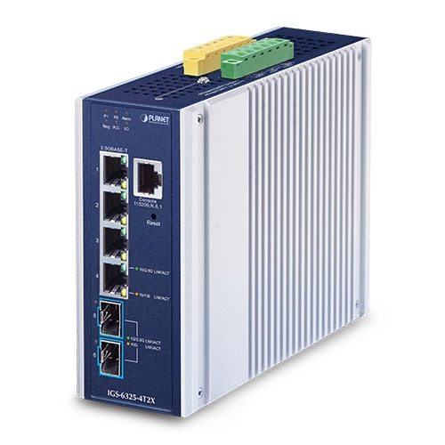Industrial Layer 3 4-Port 2.5GBASE-T + 2-Port 10GBASE-X SFP+ Managed Ethernet Switch 1 box IGS 6325 4T2X
