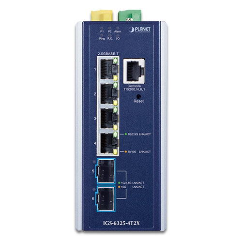 Industrial Layer 3 4-Port 2.5GBASE-T + 2-Port 10GBASE-X SFP+ Managed Ethernet Switch 2 box IGS 6325 4T2X 01