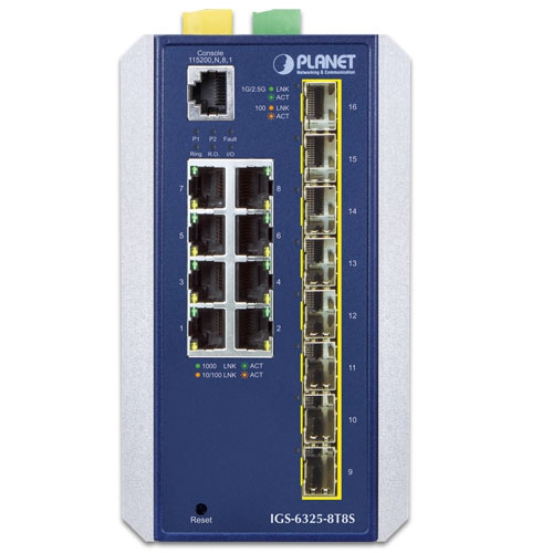 Industrial L3 8-Port 10/100/1000T + 8-Port 1G/2.5G SFP Managed Ethernet Switch 2 box IGS 6325 8T8Sv1.2 01
