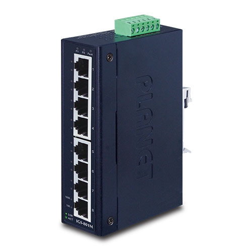 8-Port 10/100/1000Mbps Managed Industrial Ethernet Switch 1 box IGS 801Mv2