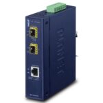 Industrial 1-port 10/100/1000T to 2-port 100/1000/2500X SFP Media Converter 15 box IGT 1205ATv2