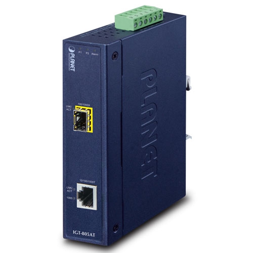 Industrial 10/100/1000BASE-T to 100/1000BASE-X SFP Media Converter 1 box IGT 805ATv2
