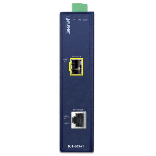 Industrial 10/100/1000BASE-T to 100/1000BASE-X SFP Media Converter 2 box IGT 805ATv2 01