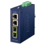 Compact Industrial 2-Port 100/1000X SFP to 2-Port 10/100/1000T 802.3at PoE+ Media Converter 75 box IGTP 2205AT