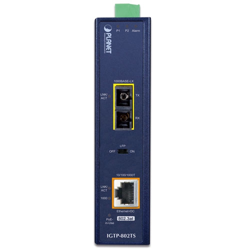 1000BASE-X to 10/100/1000BASE-T 802.3at PoE+ Industrial Media Converter 6 box IGTP 802TSv3 01