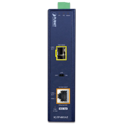 1000BASE-X to 10/100/1000BASE-T 802.3at PoE+ Industrial Media Converter 9 box IGTP 805ATv3 01