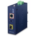 Industrial Compact 100/1000BASE-X to 10/100/1000BASE-T 802.3at PoE+ Media Converter 73 box IGTP 815ATv2