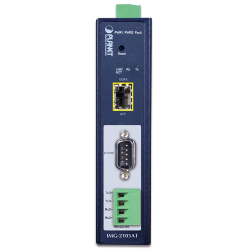 Industrial 1-port RS232/422/485 Modbus Gateway with 1-Port 100BASE-FX SFP 2 box IMG 2105AT 01
