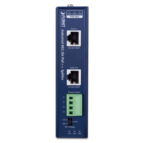 Industrial Single-Port 10/100/1000Mbps 802.3bt PoE++ Splitter 2 box IPOE 173Sv2 01