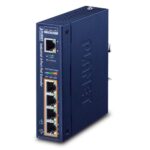 Industrial 1-Port 802.3bt PoE++ to 4-Port 802.3af/at Gigabit PoE Extender 5 box IPOE E174v4