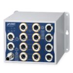 Industrial L2+ 8-Port 10/100/1000T 802.3at PoE M12 + 4-Port 10/100/1000T M12 Managed Ethernet Switch 1 box ITS 5216 8P4T WV