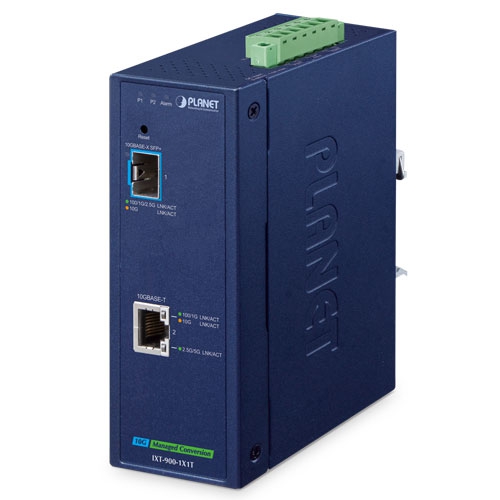 Industrial 1-Port 10GBASE-X SFP+ + 1-Port 10GBASE-T Managed Media Converter 1 box IXT 900 1X1T