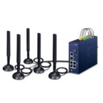 Industrial LoRaWAN + 5G NR Cellular Gateway with 5-Port 10/100/1000T 3 box LCG 300 NR