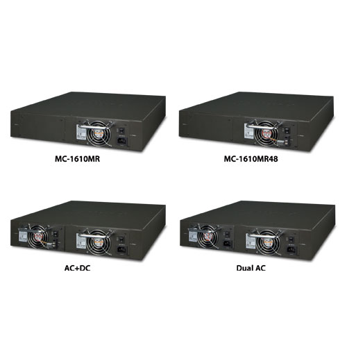 16-Slot Managed Media Converter Chassis with Redundant Power Supply System 3 box MC 1610MRv2 01
