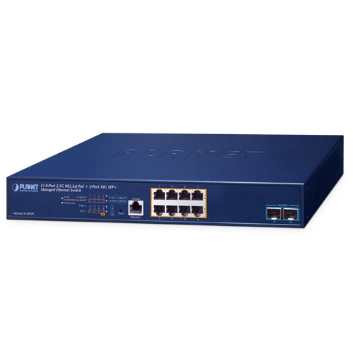 L3 8-Port 2.5GBASE-T 802.3at PoE + 2-Port 10GBASE-X SFP+ Managed Ethernet Switch 1 box MGS 6311 8P2X