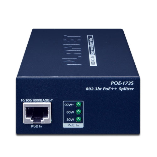 Single-Port 10/100/1000Mbps 802.3bt PoE++ Splitter 2 box POE 173S 01