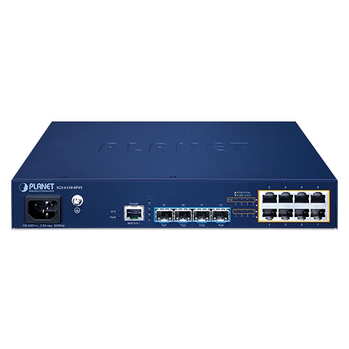 L3 8-Port 10/100/1000T 802.3at PoE + 4-Port 10G SFP+ Stackable Managed Switch 2 box SGS 6310 8P4X 01