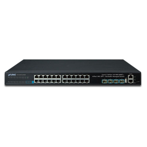 Layer 3 24-Port 10/100/1000T + 4-Port 10G SFP+ Stackable Managed Switch 2 box SGS 6341 24T4Xv2 01