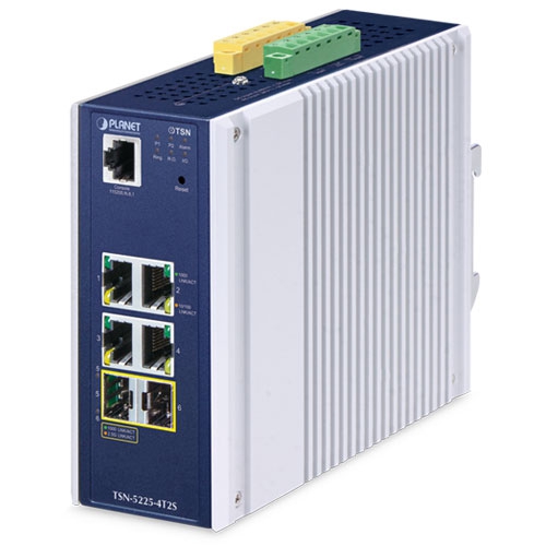 Industrial L2+ 4-Port 10/100/1000T + 2-Port 1G/2.5G SFP Managed TSN Ethernet Switch 1 box TSN 5225 4T2S1