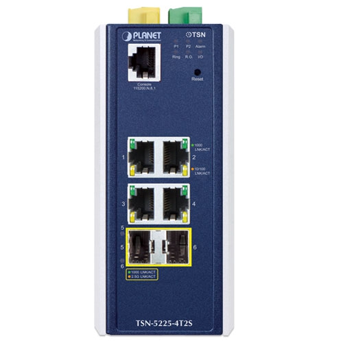 Industrial L2+ 4-Port 10/100/1000T + 2-Port 1G/2.5G SFP Managed TSN Ethernet Switch 2 box TSN 5225 4T2S 01
