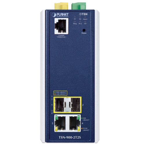 Industrial 2-Port 10/100/1000T + 2-Port 1G/2.5G SFP Managed TSN Media Converter 2 box TSN 900 2T2S 01