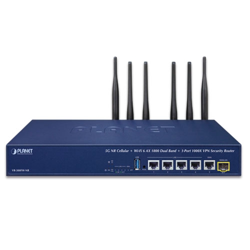 5G NR Cellular + Wi-Fi 6 AX 1800 Dual Band + 1-Port 1000X SFP VPN Security Router 2 box VR 300FW NR 01