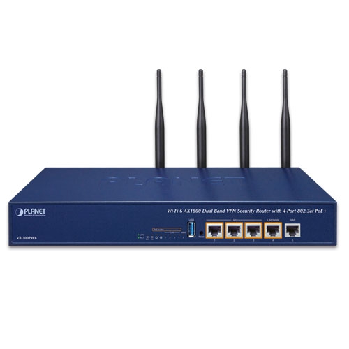 Wi-Fi 6 AX2400 2.4GHz/5GHz VPN Security Router with 4-Port 802.3at PoE+ 2 box VR 300PW6A 01