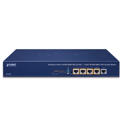 Enterprise 4-Port 10/100/1000T 802.3at PoE + 1-Port 10/100/1000T VPN Security Router 2 box VR 300P 01