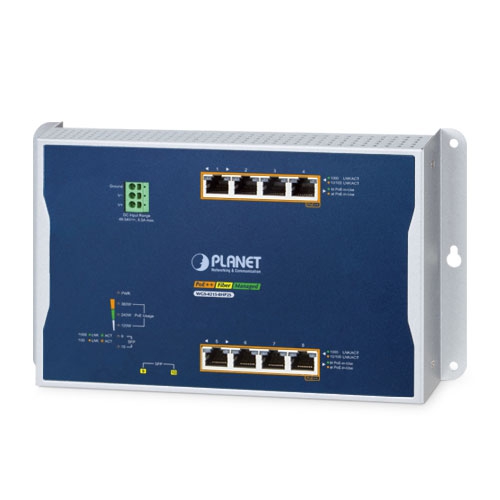 Industrial L2/L4 8-Port 10/100/1000T 802.3bt PoE + 2-Port 100/1000X SFP Wall-mount Managed Ethernet Switch 1 box WGS 4215 8HP2Sv2