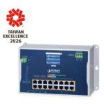 Industrial L2+ 16-Port 10/100/1000T 802.3bt PoE + 4-Port 10G SFP+ Wall-mount Managed Ethernet Switch with LCD Touch Screen 1 box WGS 5215 16UP4XV1