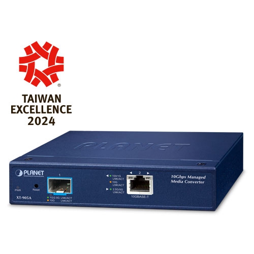 1-Port 10G/5G/2.5G/1G/100BASE-T + 1-Port 10G/2.5G/1G/100BASE-X SFP+ Managed Media Converter 1 box XT 905A1