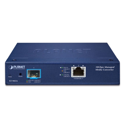 1-Port 10G/5G/2.5G/1G/100BASE-T + 1-Port 10G/2.5G/1G/100BASE-X SFP+ Managed Media Converter 2 box XT 905A 01