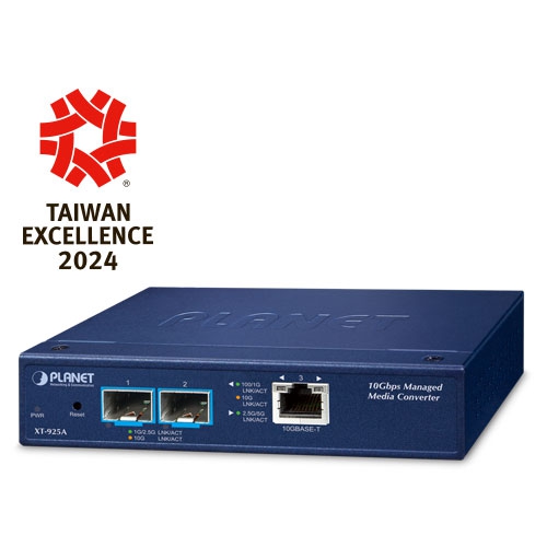1-Port 10G/5G/2.5G/1G/100BASE-T + 2-Port 10G/2.5G/1G/100BASE-X SFP+ Managed Media Converter 1 box XT 925A1