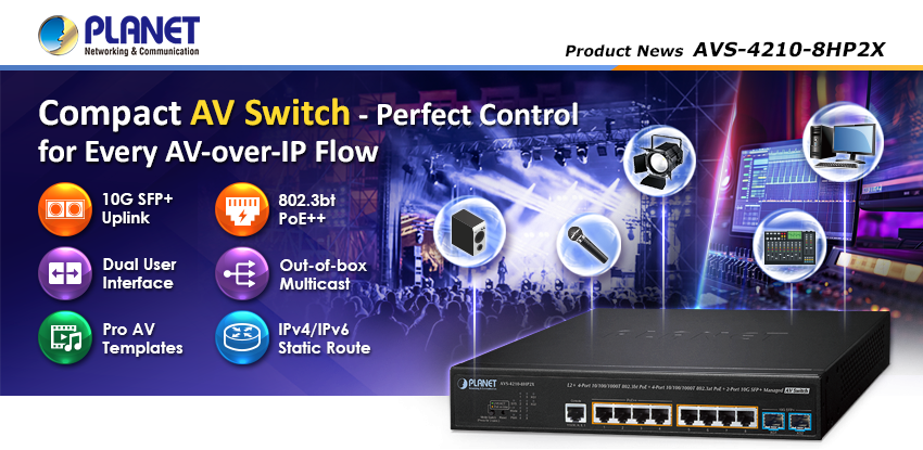 PLANET AVS-4210-8HP2X