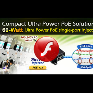60-Watt Ultra Power over Ethernet Injector 4 video POE 173 01