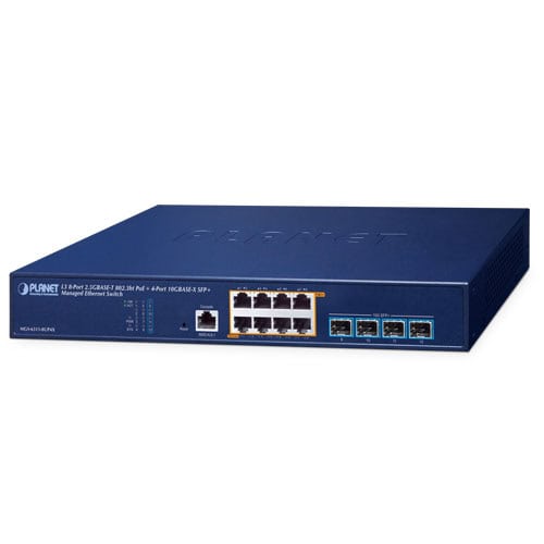 L3 8-Port 2.5GBASE-T 802.3bt PoE + 4-Port 10GBASE-X SFP+ Managed Ethernet Switch 1 box MGS 6311 8UP4X