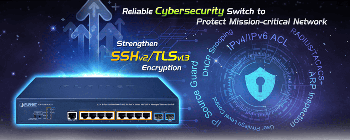 8-Port 10/100/1000T 802.3bt PoE + 2-Port 10G SFP+ Managed Ethernet Switch 5 GS 4210 8UP2X 1
