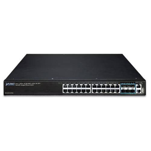 Layer 3 24-Port 10/100/1000T + 6-Port 10G SFP+ Stackable Managed Ethernet Switch 2 box SGS 6341 24T6X 01