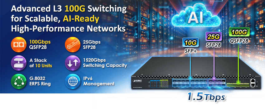 Layer 3 16-Port 10G SFP+ + 8-Port 25G SFP28 + 4-Port 100G QSFP28 Managed Ethernet Switch 6 edm2 XGS 6350 16X8Y4C