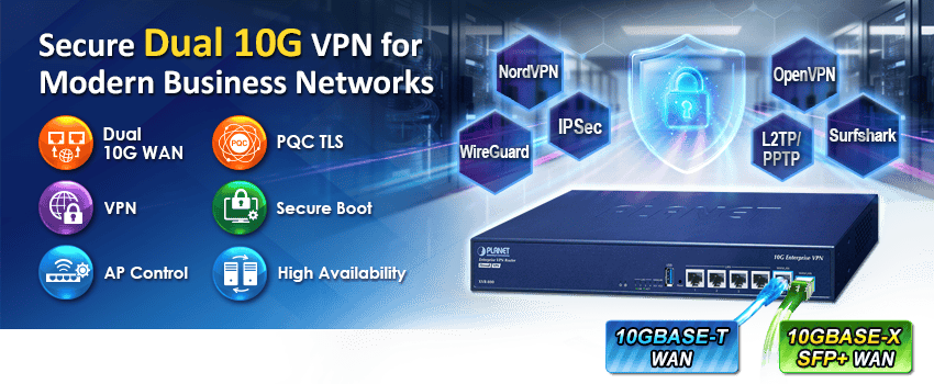 Enterprise Dual 10G VPN Security Router with 4-Port 10/100/1000T 4 edm2 XVR 800