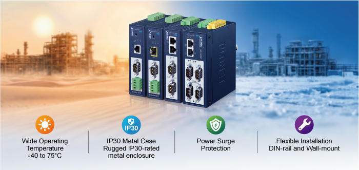 IP30 Industrial 1-Port RS232/RS422/RS485 Modbus Gateway with 1-Port 100FX SFP 6 IMG 3X00T serise 2