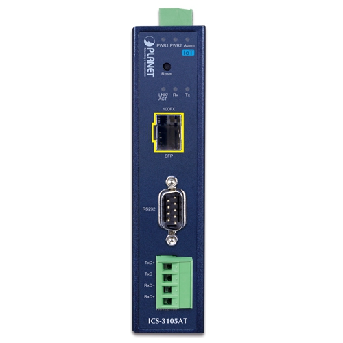IP30 Industrial 1-Port RS232/RS422/RS485 Serial Device Server with 1-Port 100FX SFP 2 box ICS 3105AT 01