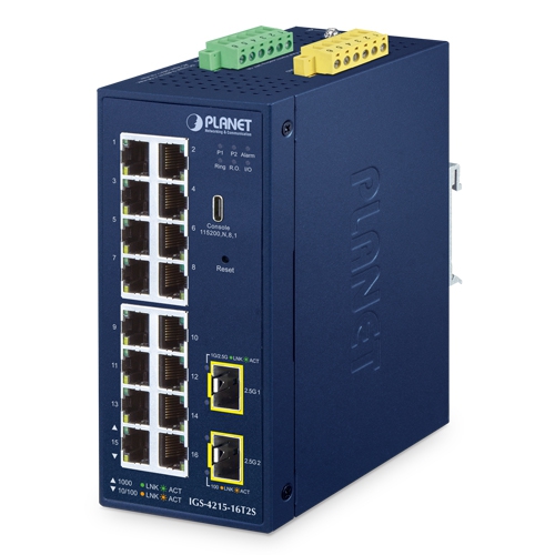 Industrial L2/L4 16-Port 10/100/1000T + 2-Port 1G/2.5G SFP Managed Switch 2 box IGS 4215 16T2Sv2