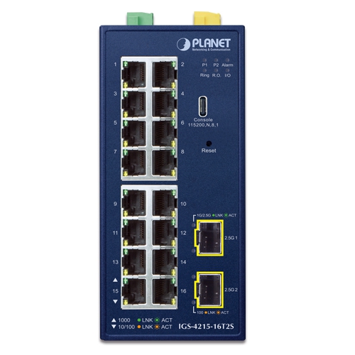 Industrial L2/L4 16-Port 10/100/1000T + 2-Port 1G/2.5G SFP Managed Switch 3 box IGS 4215 16T2Sv2 01