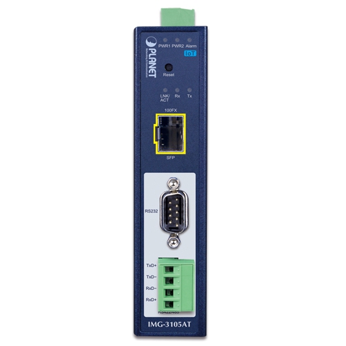 IP30 Industrial 1-Port RS232/RS422/RS485 Modbus Gateway with 1-Port 100FX SFP 2 box IMG 3105AT 01
