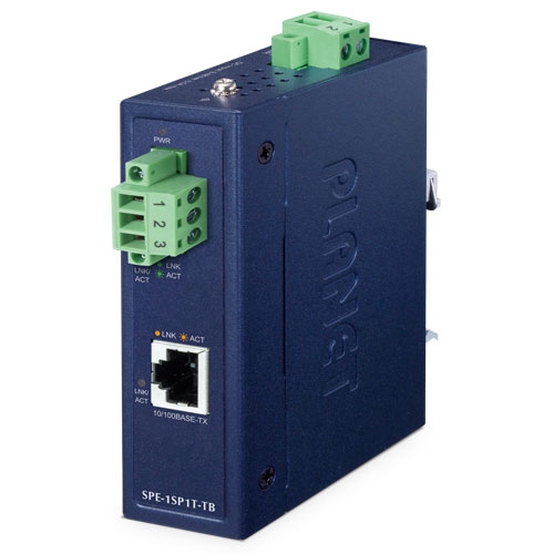 Industrial 10BASE-T1L SPE to 10/100BASE-TX Media Converter 4 box SPE 1SP1T TB