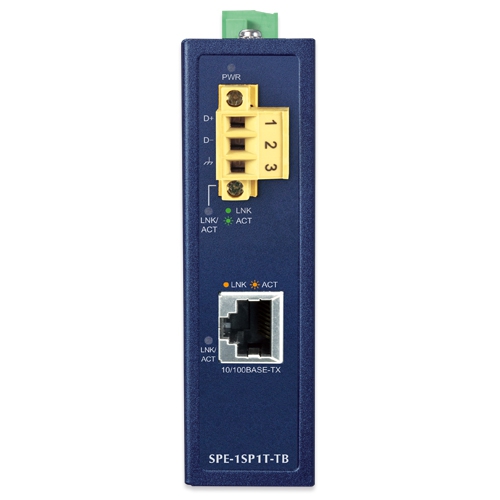 Industrial 10BASE-T1L SPE to 10/100BASE-TX Media Converter 5 box SPE 1SP1T TB 01 1